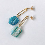 ローマングラスのオーバルリングピアス