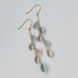 アフガニスタンフローライトの5連ピアス