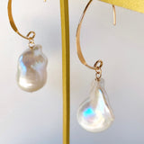 Oyster baroque pearl earrings