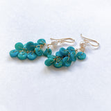 ソノランターコイズとアコヤベビーパールのしゃらしゃらピアス