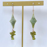 グリーンジャスパーとペリドットのピアス