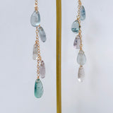 アフガニスタンフローライトの5連ピアス