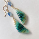 オパライズドウッドとカイヤナイトのピアス3-2