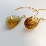 大粒ビアクォーツの一粒ピアス