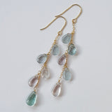 アフガニスタンフローライトの5連ピアス