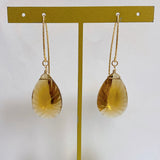 大粒ビアクォーツの一粒ピアス