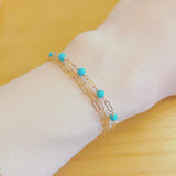 スリーピングビューティーターコイズの丸玉小9粒ネックレス