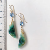 オパライズドウッドとカイヤナイトのピアス3-2