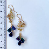 フローライトとナチュラルジルコンのピアス