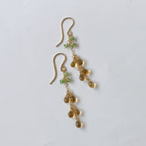 ビアクォーツとツァボライトのミモザピアス