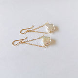 butterfly pearl swing earrings 