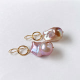 Oyster baroque pearl ring earrings