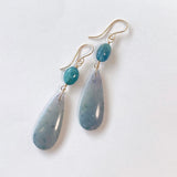 Grape agate and grandidierite earrings 6-27 