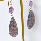 grape agate and amethyst earrings