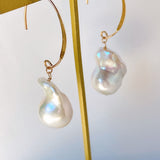 Oyster baroque pearl earrings