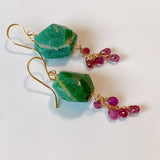 Russian Amazonite and Madagascar Sapphire Earrings Grape 