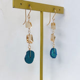 ローマングラスとトパーズピアス