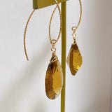 大粒ビアクォーツの一粒ピアス