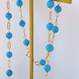 スリーピングビューティーターコイズの丸玉ステーションネックレス