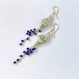 グリーンジャスパーとラピスラズリのピアス