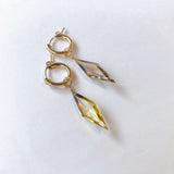 ロゼンジステップカットシトリンの一石ピアスチャーム