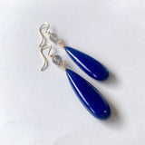 大きなラピスラズリとラブラドライトのピアス