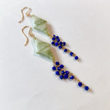 グリーンジャスパーとラピスラズリのピアス