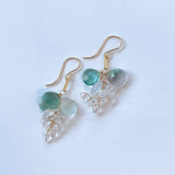 フローライトと両剣水晶のピアス