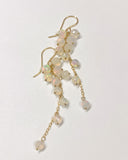 ラウンドカットオパールのセミロングピアス