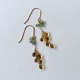 ビアクォーツとグリーンアパタイトのミモザピアス