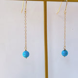 スリーピングビューティーターコイズの丸玉シンプルピアス