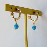 スリーピングビューティーターコイズの一粒ピアスチャーム