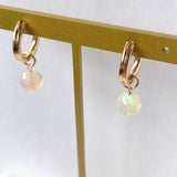 【YN様専用】ラウンドカットオパールの一石ピアスチャーム（イエロー）