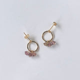 バイカラートルマリンのスタッドリングピアス