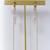 ハーキマークォーツの2wayアメリカンピアス　チャーム仕立て