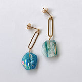 ローマングラスのオーバルリングピアス