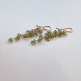 モルダバイトのふさふさピアス