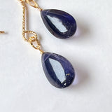 アイオライトの一粒ピアス　バルーンフック