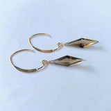 ロゼンジステップカットシトリンの一粒ピアスA