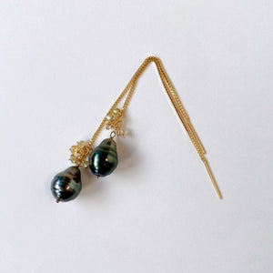 [Exclusively for Mr. N] American earrings with South Sea pearl and natural zircon 