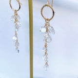 両剣水晶のリングロングピアス