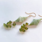 グリーンジャスパーとペリドットのピアス