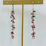 スピネルのフリンジロングピアス