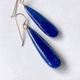 大きなラピスラズリの一粒ピアス