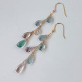 アフガニスタンフローライトの5連ピアス