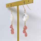 Peruvian rhodochrosite and mother-of-pearl earrings 