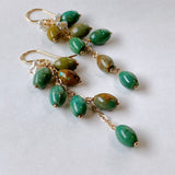 ソノランターコイズとアコヤケシパールのしゃらしゃらピアス