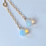 オパールのシンプルドロップピアス