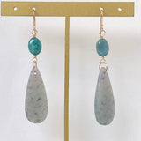 Grape agate and grandidierite earrings 6-27 