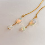 オパールのラウンド&ドロップアメリカンピアス